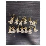 Pearl & gold-colored beaded angel ornaments