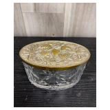 Royal Brierley Cut Crystal & silverplate covered j