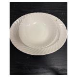 Royal Wessex White Ironstone ceramic platter & bow