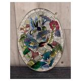 hand-painted AMIA oval hummingbird suncatcher