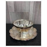 Silverplate bowl & saucer