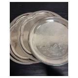 Set of large silverplate trays