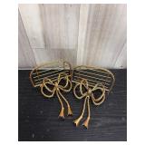 Golden painted bow hanging shelves