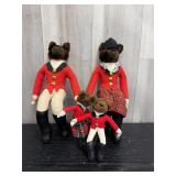 Mr. & Mrs. Fox & family equestrian plush shelf sit