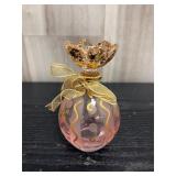 Hand-painted pink crystal perfume bottle from Ital