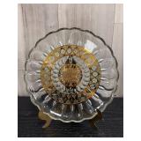 Culver 'Valencia' glass serving platter with scall