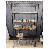 Dishes & Books Rack lot