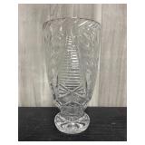 vintage lead crystal footed vase