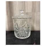 vintage cut lead crystal lidded canister