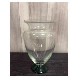 Green & clear glass vase