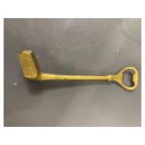 vintage solid brass golf bottle opener