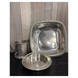 Silver-colored desk items
