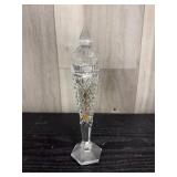 Cut clear glass stoppered perfume bottle
