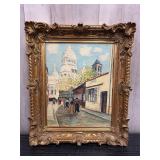 Gold-framed lithograph print by Maurice Utrillo of