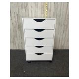 white 5-drawer mobile storage chest