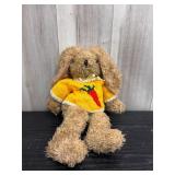 retro Easter stuffed toy rabbit in carrot sweater