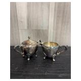 Silverplated creamer & sugar set