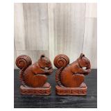 Wooden Squirrel bookends