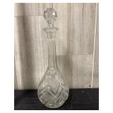 vintage cut-crystal clear glass decanter