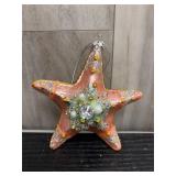 Decorated metallic starfish hanging ornament