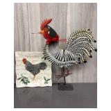 Decorative Rooster & plate