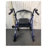 blue Drive Medical Four Wheel Rollator Walker