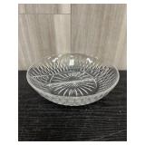 Vintage crystal glass relish dish/bowl