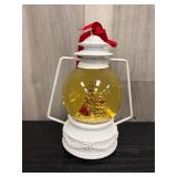White Christmas lantern snow globe music box with