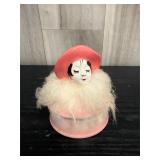 Pink feather boa lady jewelry box