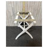 vintage Scheibe folding white wood luggage rack