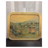 Gold-painted framed meadow scene