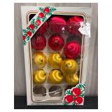 Red & gold silk ball ornaments
