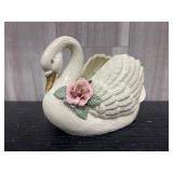 Vintage ceramic swan planter