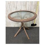 Wicker glass top Bistro Table