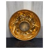 vintage copper-colored fruit wreath Jell-O mold