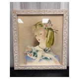 1940s Framed Airbrush art picture