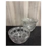 Pressed glass serving bowls