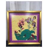 Framed Needlepoint Floral picture