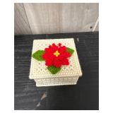 handmade needlepoint decorative lidded box