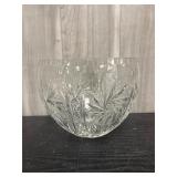 vintage crystal glass serving bowl