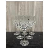 Set of 6 Clear Crystal wine glasses/goblets