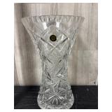 vintage 24% lead crystal flared cut glass vase