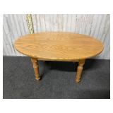oval oak wood coffee table