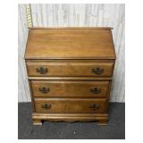 vintage wooden drop-front secretary desk