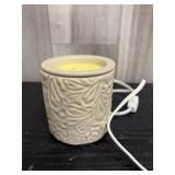 Cream colored ceramic electric wax melt warmer