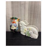 Butterfly Meadow Lamb napkin holder & ceramic pock