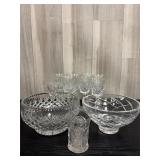 Assorted crystal bowls & wine glasses