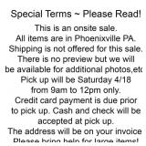 SPECIAL TERMS PLEASE READ