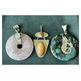 Silver and Stone Pendants