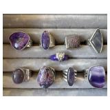 Sterling and Purple Stone Rings